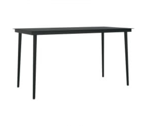 Juego de comedor para jardín 5 piezas con cojines gris y negro