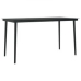 Juego de comedor para jardín 5 piezas con cojines gris y negro