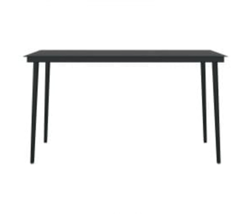 Juego de comedor para jardín 5 piezas con cojines gris y negro