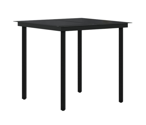 Juego de comedor de jardín 5 piezas con cojines negro