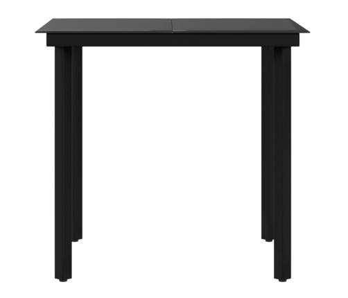 Juego de comedor de jardín 5 piezas con cojines negro