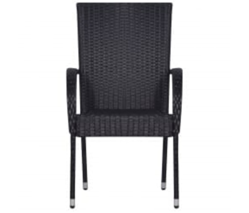 Juego de comedor de jardín 3 piezas negro