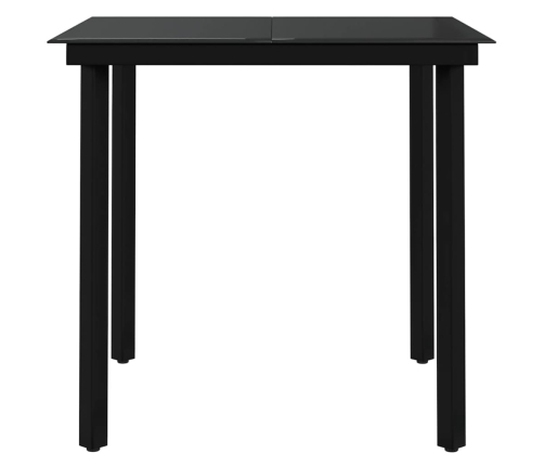 Juego de comedor de jardín 3 piezas negro