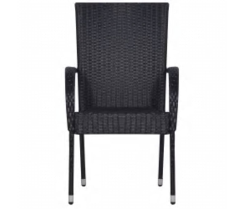 Juego de comedor de jardín 7 piezas negro