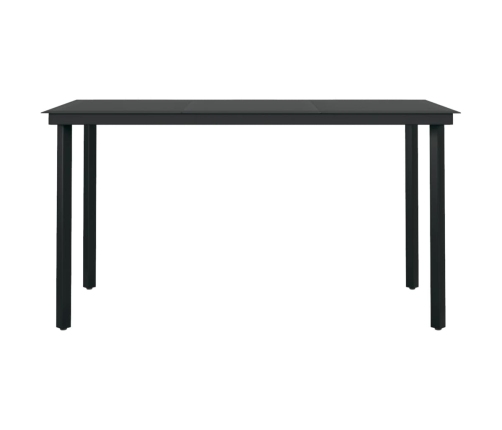 Juego de comedor de jardín 7 piezas negro