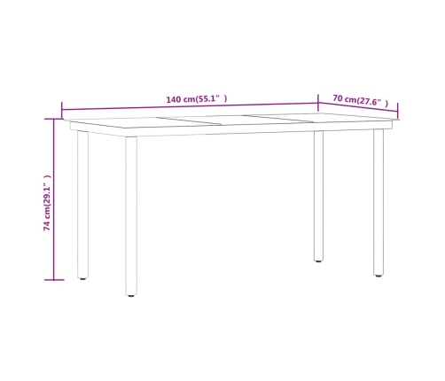 Juego de comedor de jardín 7 piezas negro