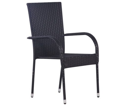 Juego de comedor para jardín 9 piezas negro