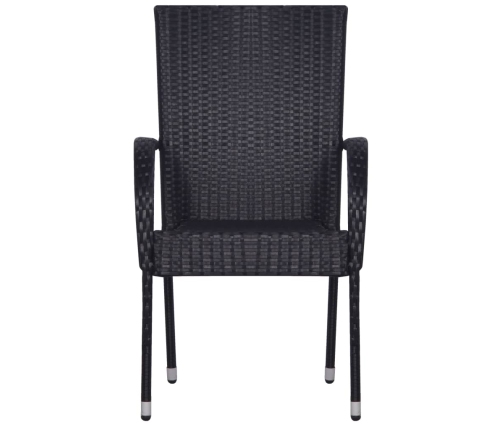 Juego de comedor para jardín 9 piezas negro