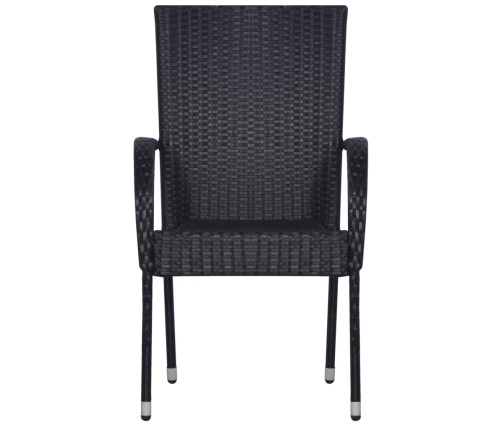 Juego de comedor para jardín 3 piezas negro