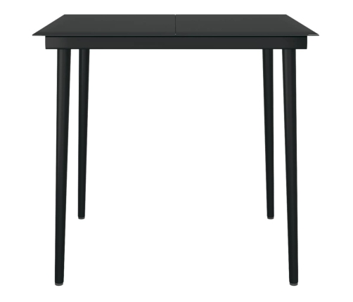 Juego de comedor para jardín 5 piezas negro