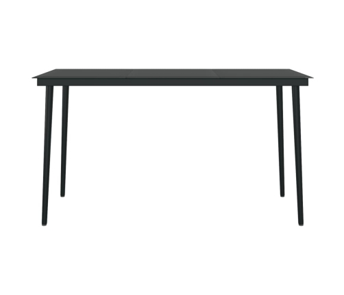 Juego de comedor para jardín 5 piezas negro