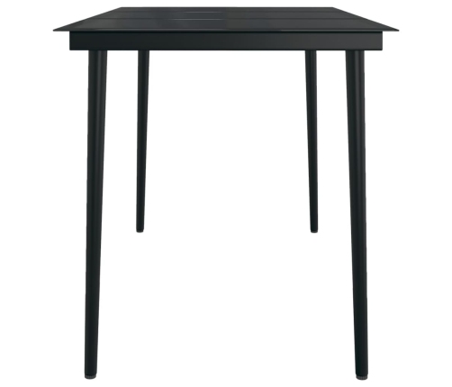 Juego de comedor para jardín 5 piezas negro