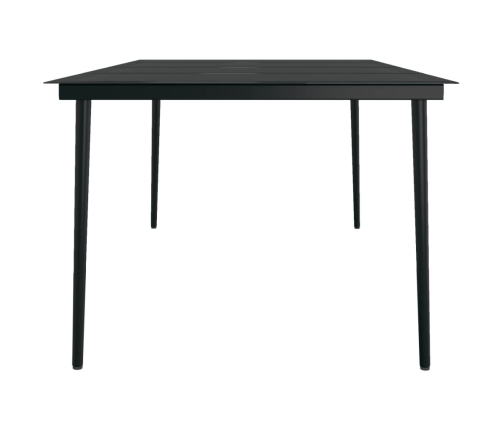Juego de comedor para jardín 9 piezas marrón y negro