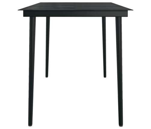 Juego de comedor de jardín 7 piezas con cojines gris y negro