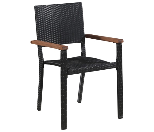 Juego de comedor de jardín 3 piezas negro