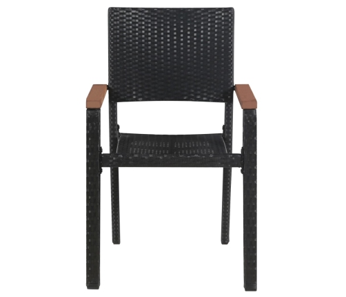 Juego de comedor de jardín 3 piezas negro