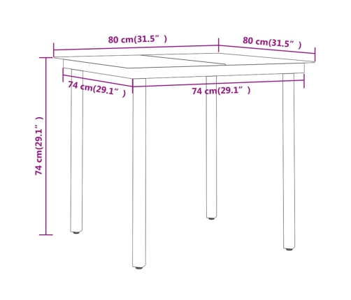 Juego de comedor de jardín 5 piezas con cojines beige