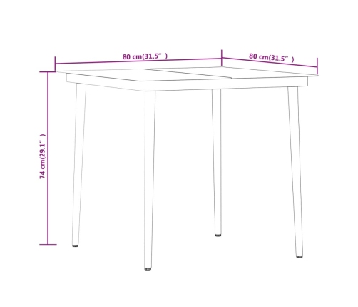 Juego de comedor de jardín 5 piezas con cojines negro