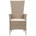 Juego de comedor de jardín 7 piezas con cojines beige