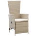 Juego de comedor de jardín 7 piezas con cojines beige