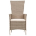 Juego de comedor de jardín 7 piezas con cojines beige