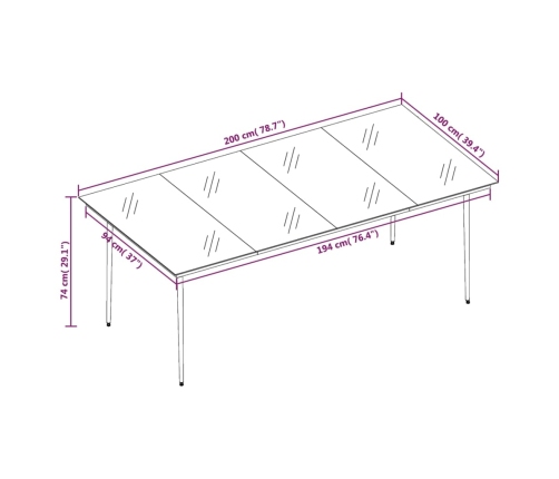 Juego de comedor de jardín 9 piezas con cojines beige