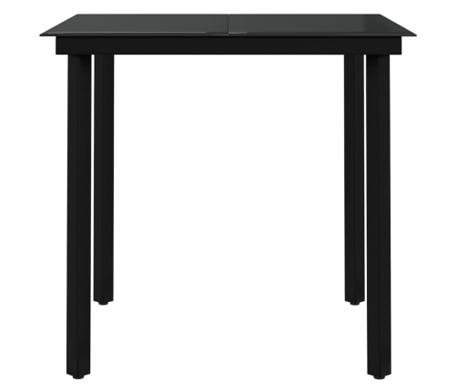Juego de comedor de jardín 3 piezas con cojines negro