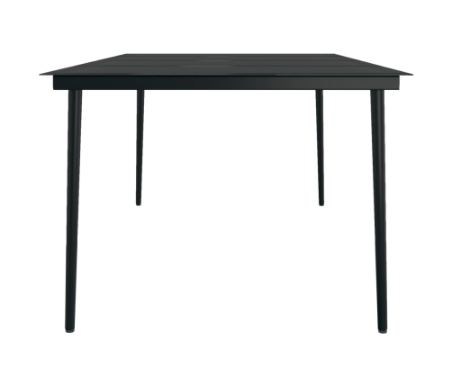 Juego de comedor de jardín 9 pzas con cojines gris