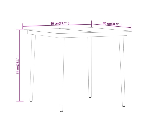 Juego de comedor de jardín 5 piezas con cojines negro