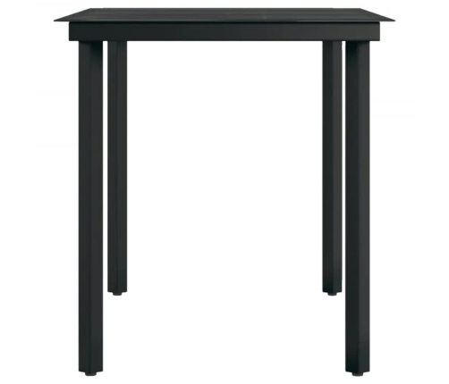 Juego de comedor de jardín 7 piezas con cojines negro
