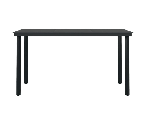Juego de comedor de jardín 7 piezas con cojines negro