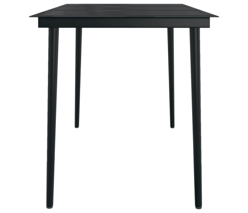 Juego de comedor de jardín 7 piezas con cojines gris
