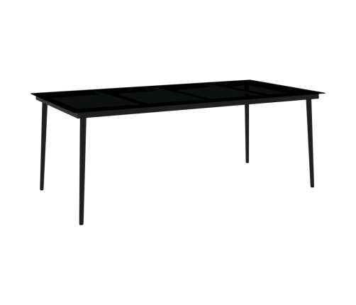 Juego de comedor de jardín 9 pzas con cojines gris