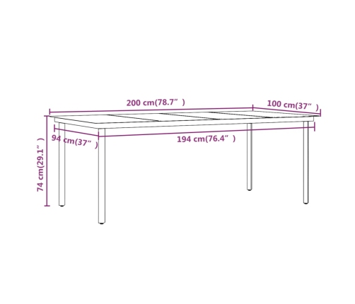 Juego de comedor para jardín 7 piezas con cojines marrón