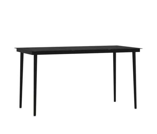 Juego de comedor de jardín 7 piezas con cojines negro