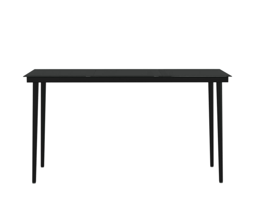 Juego de comedor de jardín 7 piezas con cojines negro