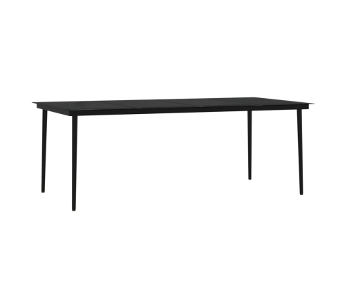 Juego de comedor de jardín 7 piezas con cojines negro