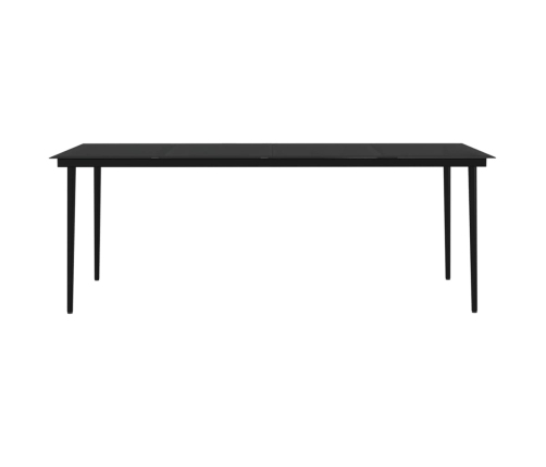Juego de comedor de jardín 7 piezas con cojines negro