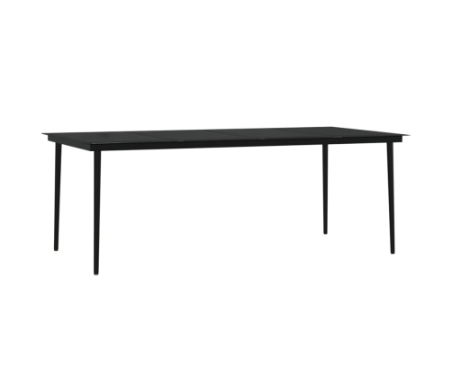 Juego de comedor de jardín 9 piezas con cojines negro
