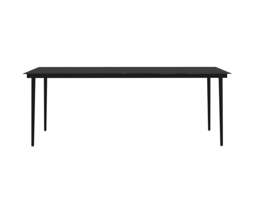 Juego de comedor de jardín 9 piezas con cojines negro