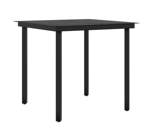 Juego de comedor de jardín 3 piezas con cojines negro
