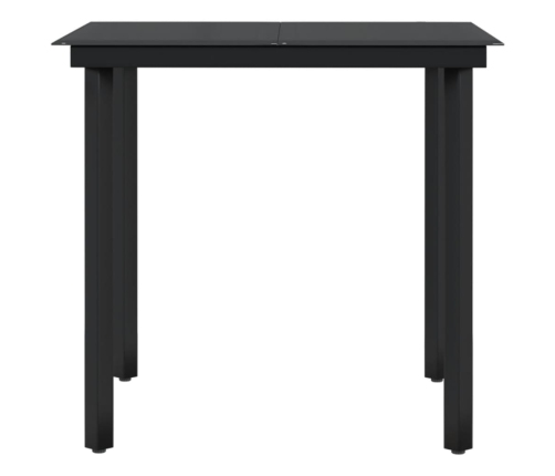 Juego de comedor de jardín 3 piezas con cojines negro