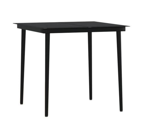 Juego de comedor de jardín 3 piezas con cojines negro