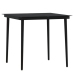 Juego de comedor de jardín 3 piezas con cojines negro
