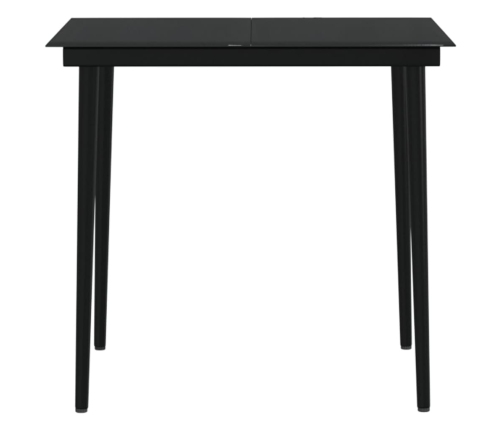 Juego de comedor de jardín 3 piezas con cojines negro