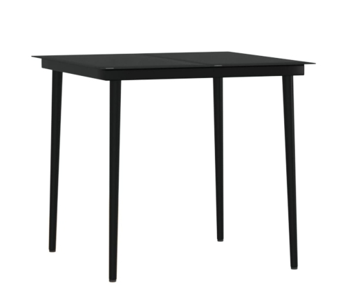 Juego de comedor de jardín 5 piezas con cojines negro