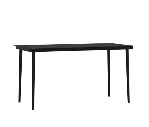 Juego de comedor de jardín 5 piezas con cojines negro