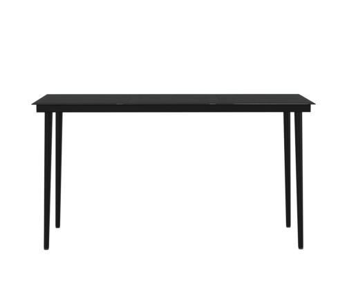 Juego de comedor de jardín 5 piezas con cojines negro