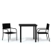 Juego de comedor para jardín 3 piezas negro