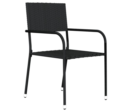 Juego de comedor para jardín 3 piezas negro